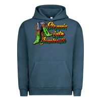 Pigment Midnight Navy steppin into juneteenth heels Urban Hoodie - CowGirlArtShop