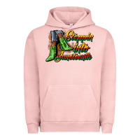 Pigment Salmon steppin into juneteenth heels Urban Hoodie - CowGirlArtShop