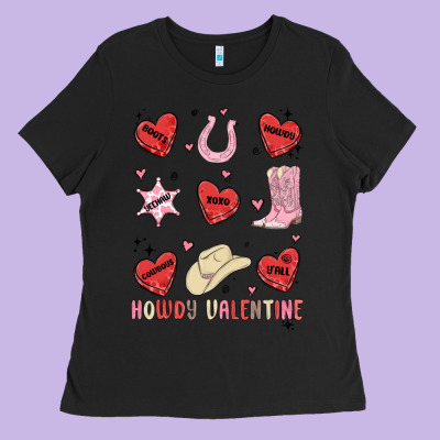Ladies Tee howdy valentine copy
