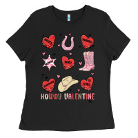 Black howdy valentine copy Ladies Tee - MaliasSmallBusiness