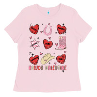 Bubblegum Pink howdy valentine copy Ladies Tee - MaliasSmallBusiness