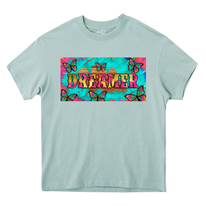 Dreamer With Butterfly And Tie Dye  Licance  Plate Heavy Core Tee by Artiststas | Teevron
