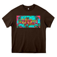 Chocolate Brown dreamer with butterfly and tie dye  licance  plate Heavy Core Tee - Artiststas