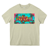 Mossy dreamer with butterfly and tie dye  licance  plate Heavy Core Tee - Artiststas