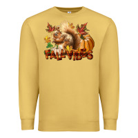 Antique Gold Fall Vibes Squirrel Premium Sweatshirt - LillyAllenDesigns