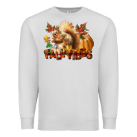 Dove Grey Fall Vibes Squirrel Premium Sweatshirt - LillyAllenDesigns