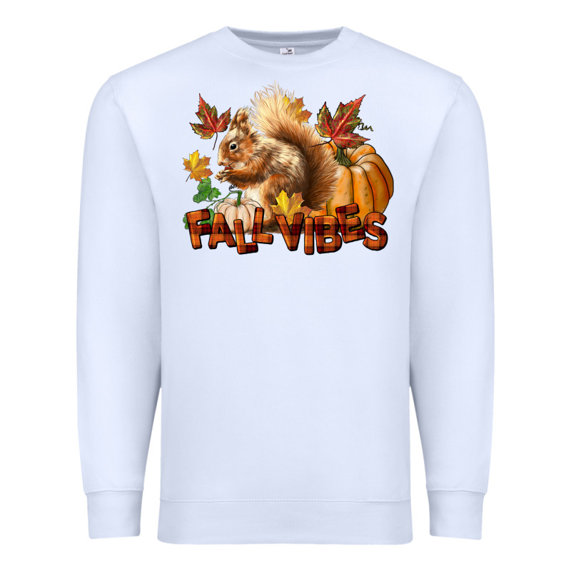 Fall Vibes Squirrel Premium Sweatshirt by LillyAllenDesigns | Teevron
