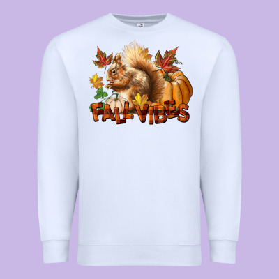 Fall Vibes Squirrel Premium Sweatshirt Designed By Lillyallendesigns