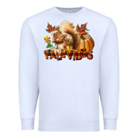White Fall Vibes Squirrel Premium Sweatshirt - LillyAllenDesigns