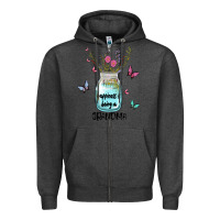 Charcoal Heather grandma preview costom name Zipper Hoodie - MaliasSmallBusiness