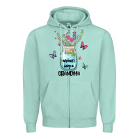 Seafoam grandma preview costom name Zipper Hoodie - MaliasSmallBusiness