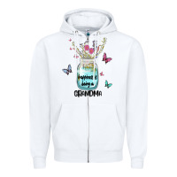 White grandma preview costom name Zipper Hoodie - MaliasSmallBusiness