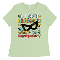 Matcha i teach kindergarten whats your superpower Ladies Tee - MaliasSmallBusiness