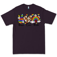 Plum peace love pride Premium Tee - texasbilliewilder