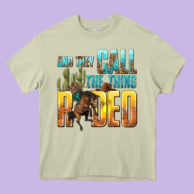 And They Call The Thing Rodeo Heavy Core Tee Designed By Texasbilliewilder