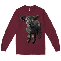 Burgundy southdown baby sheep Long Sleeve Tee - LillyAllenDesigns