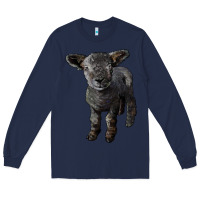 Navy southdown baby sheep Long Sleeve Tee - LillyAllenDesigns