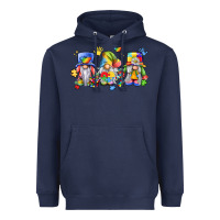 Navy autism gnomes Heavyweight Hoodie - LillyAllenDesigns