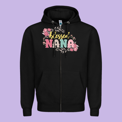 Blessed Nana Zipper Hoodie Designed By Maliassmallbusiness