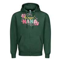 Sports Green blessed nana Zipper Hoodie - MaliasSmallBusiness