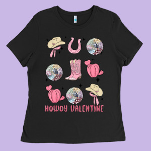 Howdy Valentine Ladies Tee Designed By Maliassmallbusiness