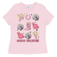 Bubblegum Pink howdy valentine Ladies Tee - MaliasSmallBusiness