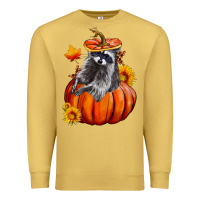Antique Gold Fall Pumpkin Raccoon Premium Sweatshirt - LillyAllenDesigns