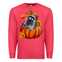 Cardinal Fall Pumpkin Raccoon Premium Sweatshirt - LillyAllenDesigns