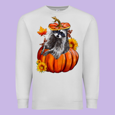 Fall Pumpkin Raccoon Premium Sweatshirt Designed By Lillyallendesigns