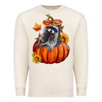 Sandshell Fall Pumpkin Raccoon Premium Sweatshirt - LillyAllenDesigns