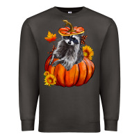 Smoke Fall Pumpkin Raccoon Premium Sweatshirt - LillyAllenDesigns