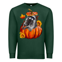 Sports Green Fall Pumpkin Raccoon Premium Sweatshirt - LillyAllenDesigns