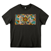 Asphalt western sunflower and gemstone license plate Heavy Core Tee - RanaPortraitStore