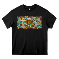 Black western sunflower and gemstone license plate Heavy Core Tee - RanaPortraitStore