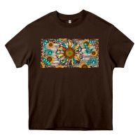 Chocolate Brown western sunflower and gemstone license plate Heavy Core Tee - RanaPortraitStore