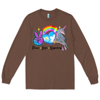 Chestnut peace love unicorn Long Sleeve Tee - LillyAllenDesigns