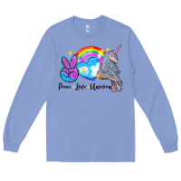 Colony Blue peace love unicorn Long Sleeve Tee - LillyAllenDesigns