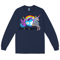 Navy peace love unicorn Long Sleeve Tee - LillyAllenDesigns