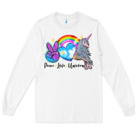 White peace love unicorn Long Sleeve Tee - LillyAllenDesigns