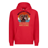 Red Because Goats Are Freaking Awesome Premium Hoodie - Bettercallsaul