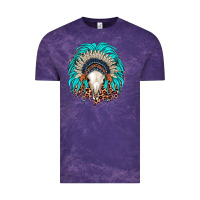 Cloud Purple bull skull indian headdress Vintage Tee - JahusDesignShop