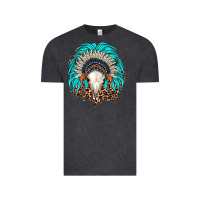 Vintage Black bull skull indian headdress Vintage Tee - JahusDesignShop