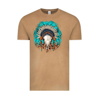 Bull Skull Indian Headdress Vintage Tee | Teevron