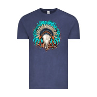 Vintage Denim bull skull indian headdress Vintage Tee - JahusDesignShop