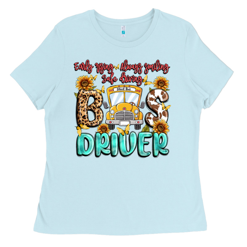 Early Rising Always Smiling Safe Driving Bus Drive Ladies Tee by MaliasSmallBusiness | Teevron
