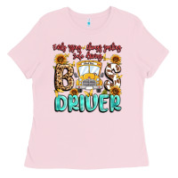Bubblegum Pink early rising always smiling safe driving bus drive Ladies Tee - MaliasSmallBusiness