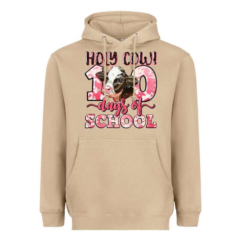 Holy Cow 100 Days Of School Heavyweight Hoodie by LillyAllenDesigns | Teevron
