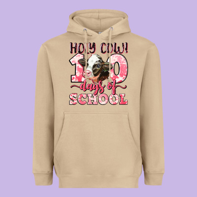 Holy Cow 100 Days Of School Heavyweight Hoodie Designed By Lillyallendesigns