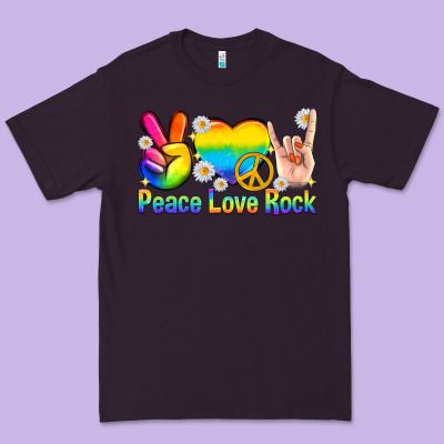 Premium Tee peace love rock pride