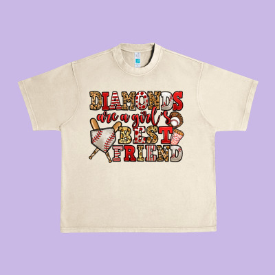 Diamonds Are A Girl's Best Friend Baseball Urban Heavy Tee Designed By Jasminsmagicworld